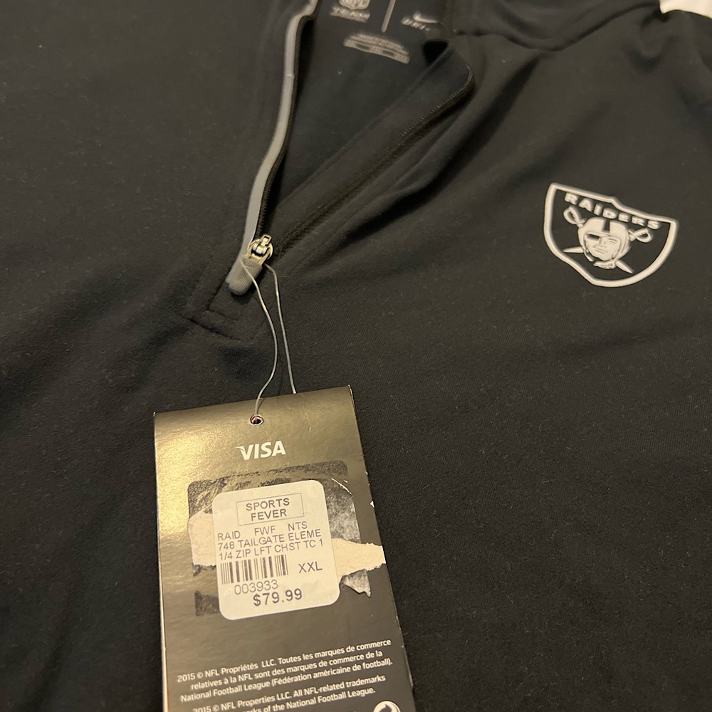 Mens NFL NIKE Dri-fit Las Vegas raiders half zip jacket size 2XL
